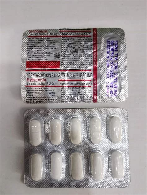 Erythromycin Mg Tablet At Rs Stripe Antibacterial Drugs In