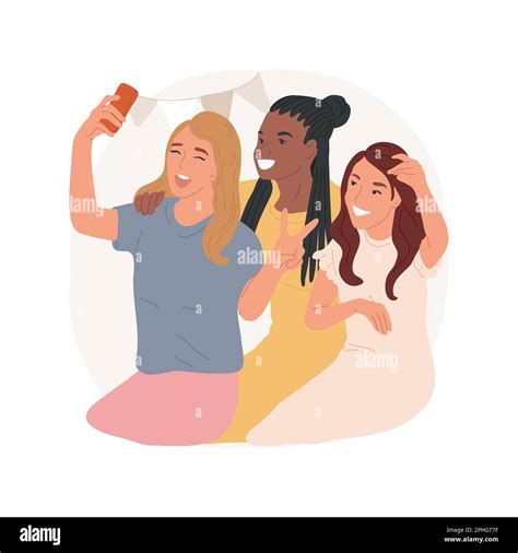 Tomar Selfies Aislado Ilustración Vectorial De Dibujos Animados Salir