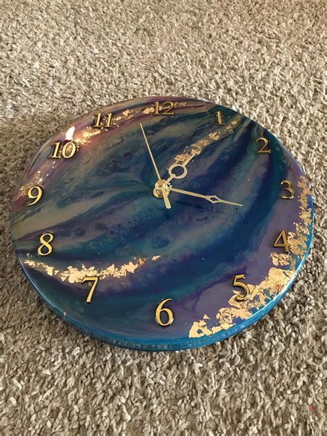 Resin Poured Clock Now Available Resin Art Diy Resin Art Resin Pour