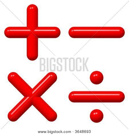 Red Math Symbols Image Photo Bigstock