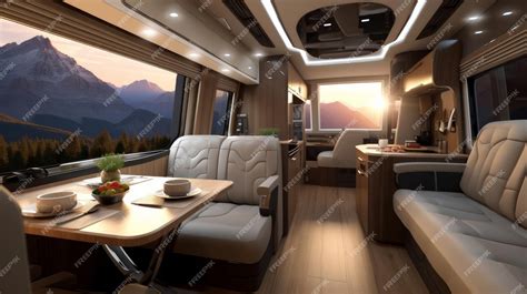 Premium AI Image | Luxury interior design of modern motorhome Generative AI