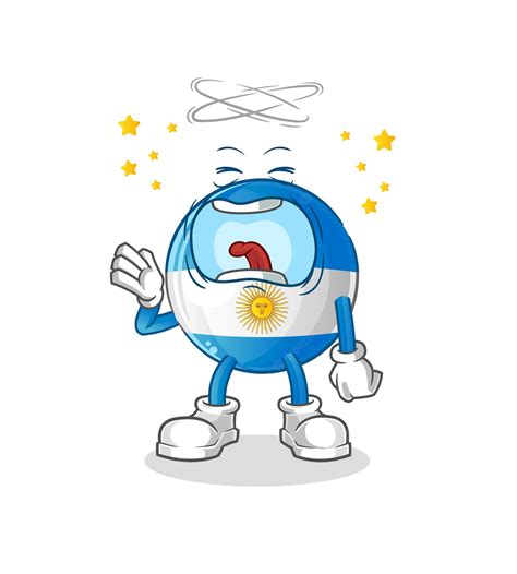 Premium Vector Argentina Flag Yawn Character Cartoon Mascot Vector