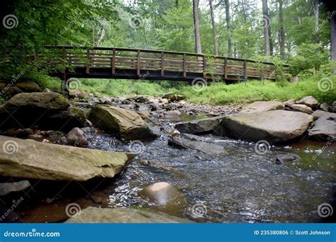 A Bridge Over A Stream Stock Photo Image Of Jetty Blue 235380806