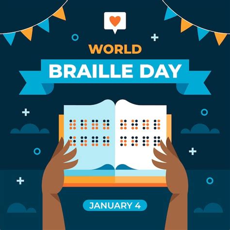 Premium Vector Flat World Braille Day Celebration Illustration