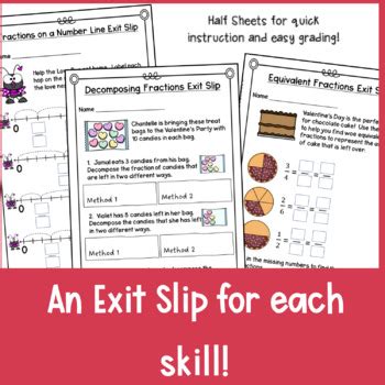 Valentine Fraction Practice Decomposing Equivalent And Number Lines