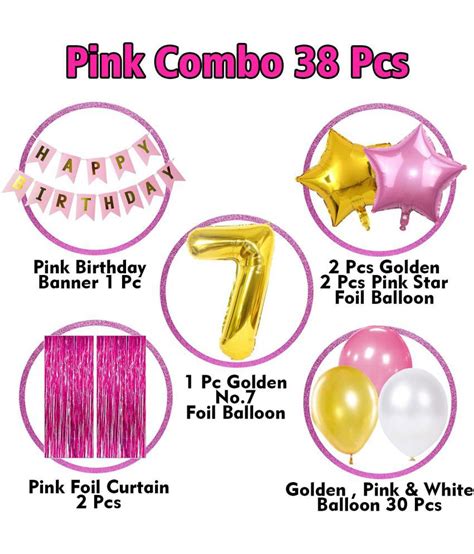 Party Propz Birthday Decoration Combo Kit Pcs Pink Theme Th