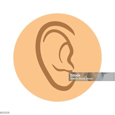 Human Ear Icon Vector Pictogram Illustration Isolated On White Background Stock Illustration