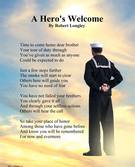 A Hero S Welcome Navy Black Inspirational Poems Funeral Poems