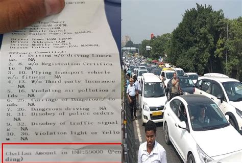 Challan Of Rupees 59000 To Truck Driver In Gurugram For Violating 10