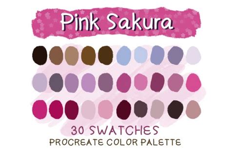 Pink Sakura Procreate Color Palettes Graphic By Duckyjudy Store