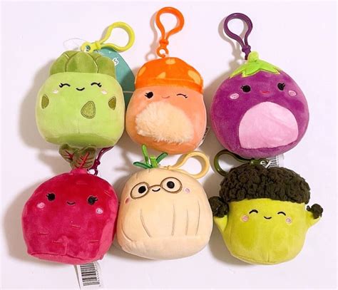 Squishmallows Specialty Veggie Squad 3 5 Clip On Keychain Set Of 6