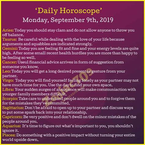 Th September Horoscope Revive Zone