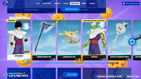 CHEGOU RECOMPENSAS GRATIS DRAGONBALL Z NA ATUALIZAÇÃO 23 30 FORTNITE