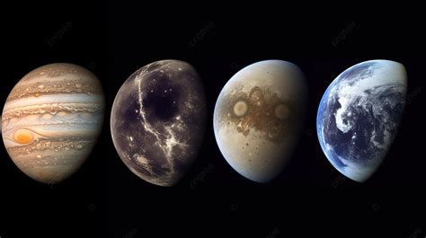 Five Planets In A Row With Different Sizes Background, Planets Pictures ...