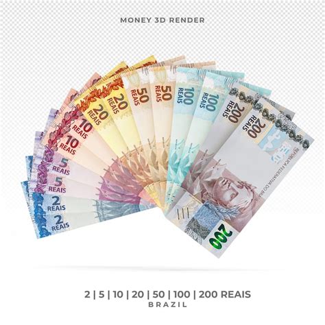 Premium Psd Brazilian Money With Assorted Banknotes D Render