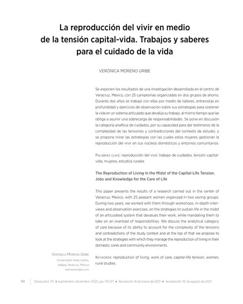 PDF La reproducción del vivir en medio de la tensión capital vida