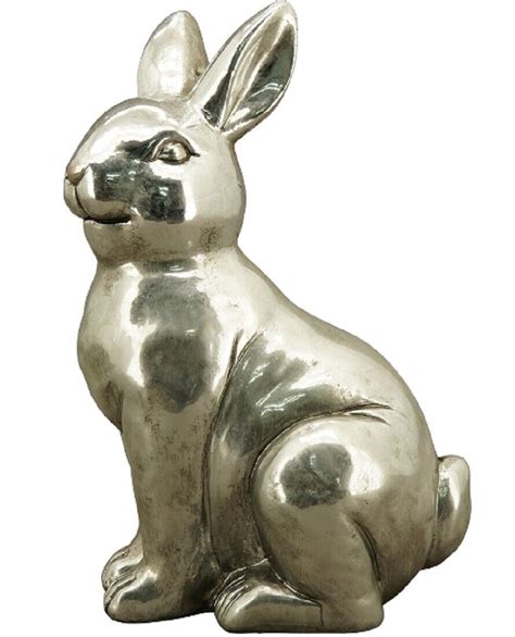 putziger origineller sitzender Osterhase silber antik matt glänzend eBay