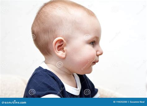 Caucasian Babys Profile Blue Eyes Stock Photo Image 19435208