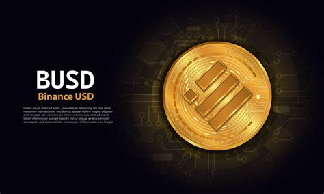 Binance Usd Busd Technology Background With Circuit Busd Logo Black