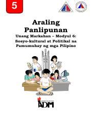 Ap Q Mod Sosyo Kultural At Politikal Na Pamumuhay Ng Mga Pilipino