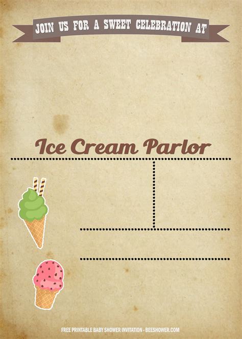 Free Ice Cream Themed Invitation Templates Drevio Free And Printable Custom Invitation Templates