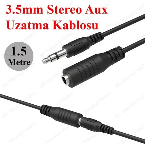 BK Teknoloji 1 5 Metre 3 5mm Stereo Aux Ses Uzatma Kablosu Fiyatı