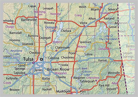 Oklahoma Physical State Map– I Love Maps