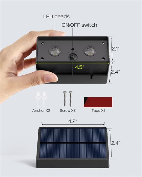 JACKYLED Paquete de 16 luces solares para valla 50 lúmenes luces