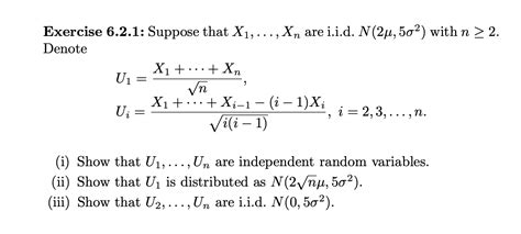 Solved Exercise 6 2 1 Suppose That X1 Xn Are I I D Chegg