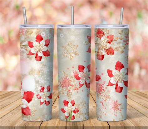 Digital Sublimation Skinny Tumbler Design Flower Mockup Free Etsy