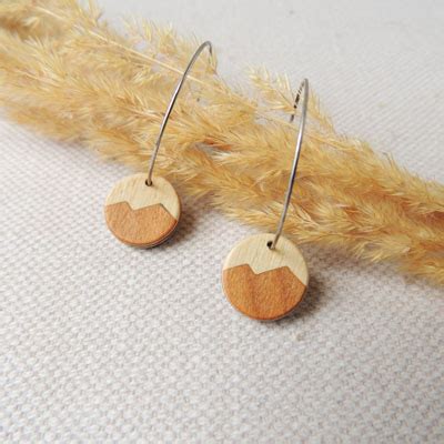 Boucles D Oreilles Cr Oles En Bois Fabrication Artisanale