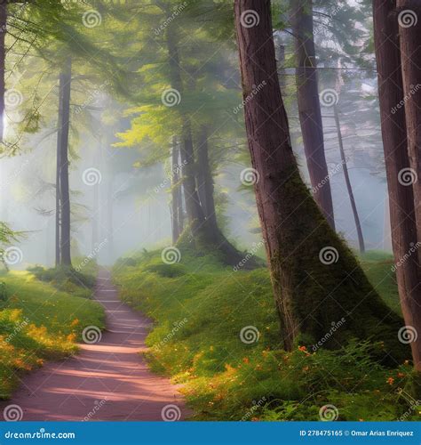 Enchanted Forest Path A Mystical And Enchanting Background