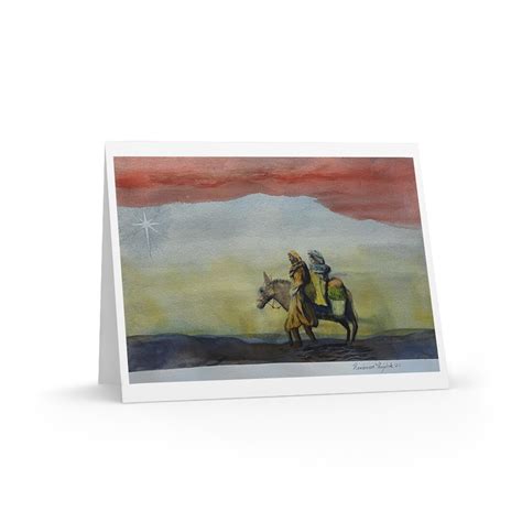 Road to Bethlehem Watercolor Christmas Greeting Card Joseph - Etsy