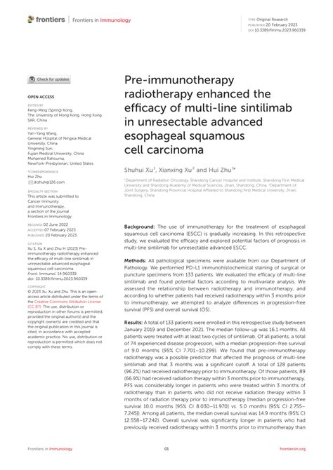 Pdf Pre Immunotherapy Radiotherapy Enhanced The Efficacy Of Multi