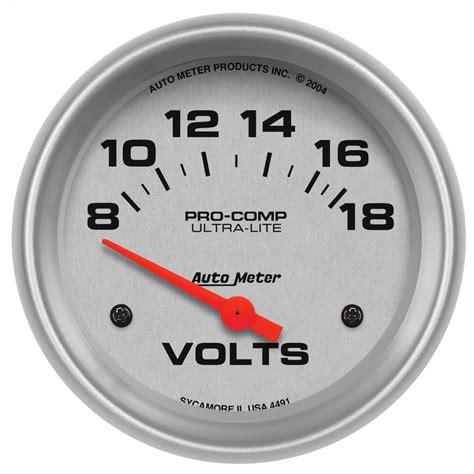 AUTOMETER Voltmeter Gauge 2 5 8 18V Electric Ultra Lite