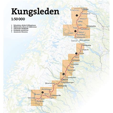 Wanderkarte Schweden Kungsleden Nikkaluokta Ritsem Vakkotavare