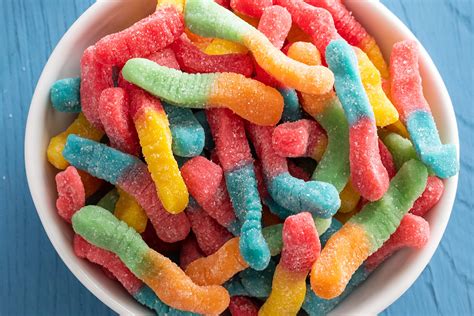 Colorful Sour Gummy Worms