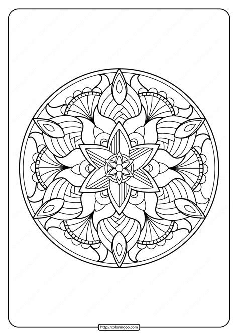 Free Printable Adult Floral Mandala Coloring Page 63