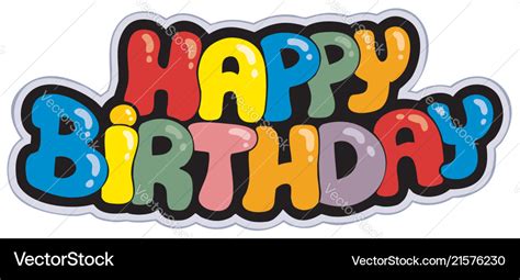 Happy Birthday Cartoon Sign Royalty Free Vector Image