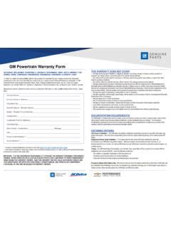 GM Powertrain Warranty Form Powertrain Warranty PDF4PRO