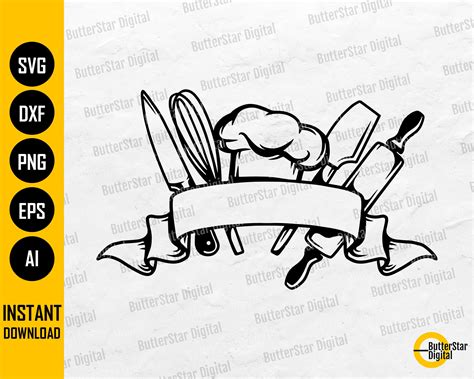 Baking Tools Svg Chefs Hat Svg Cook Svg Bake Oven Etsy Canada