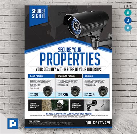 Cctv Surveillance Camera Shop Flyer Design Psdpixel Promo Flyer