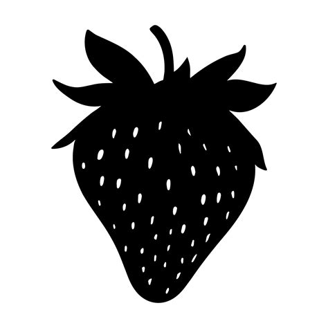 Strawberry Silhouette Icon Isolated Vector Illustration