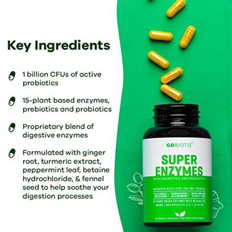 Super Enzymes By Gobiotix 15 Vegan Plant Based Digestive Enzymes W