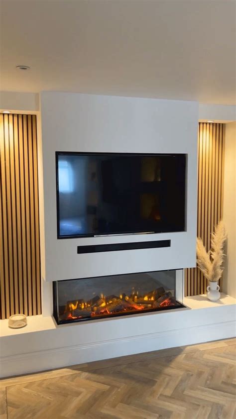 Media Wall Makeover Combining Fireplace And Tv In Style Diy Fireplace