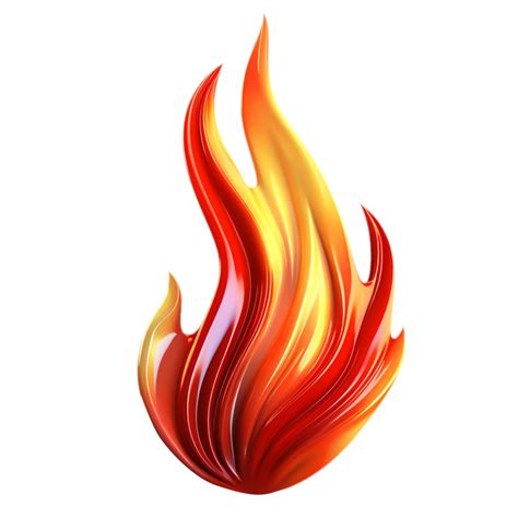 3d render red fire flame icon with hot sparks. Realistic warm flare ...