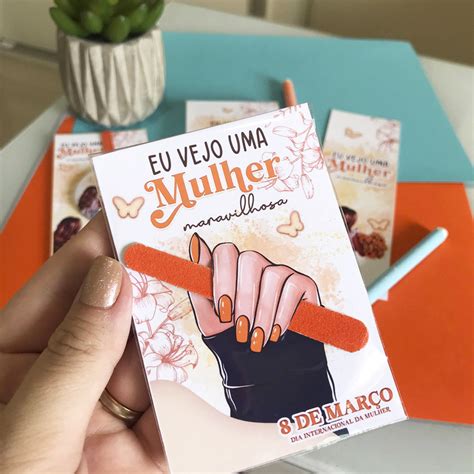 Kit 8 Cartão mini lixa para Dia da mulher Elo7