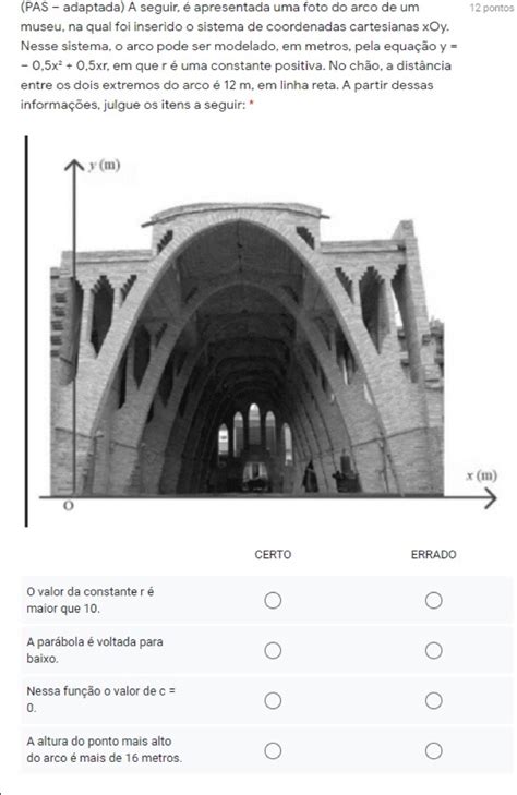 Solved Pas Adaptada A Seguir Apresentada Uma Foto Do Arco De Um