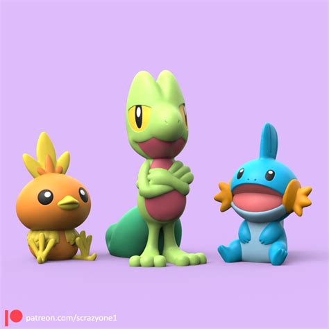 STL file POKEMON - GEN 3 STARTERS (EASY PRINT NO SUPPORT)・3D printing ...