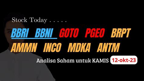 Analisa Saham Investzone Oktober Bbri Bbni Goto Pgeo Brpt Ammn